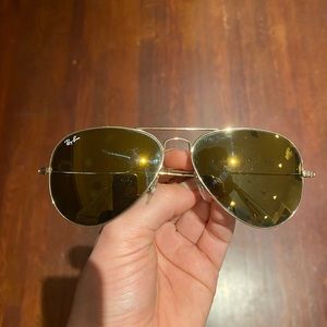 Ray-Ban Bronze Reflective Lens Aviator Sunglasses